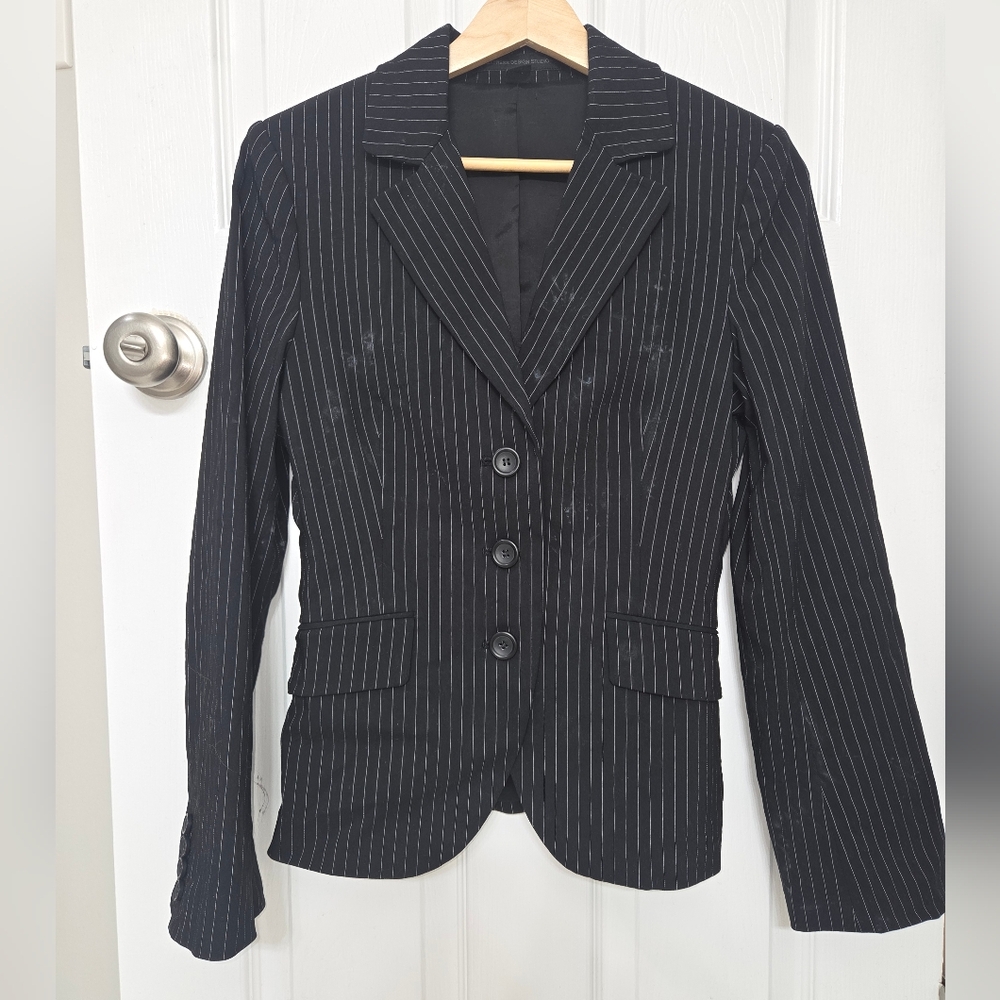 Express Black Pinstripe Blazer